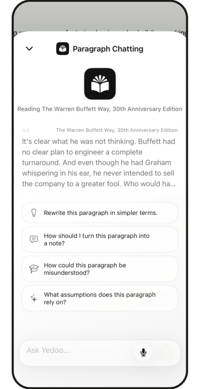 Yedoo iOS book chat